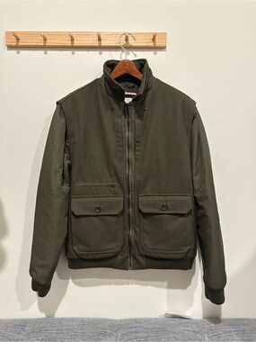 Apolis Transit Issue Cameraman Jacket Men's Size Medium Army Green Full Zip Coat